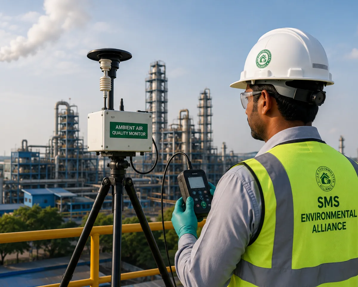 Environmental monitoring at an industrial facility